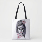 Artwork-masker maakt Gothic meisje omhoog Tote Bag (Voorkant)