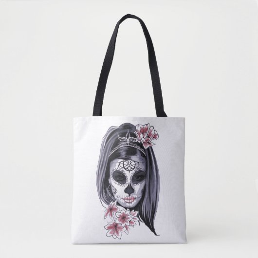 Artwork-masker maakt Gothic meisje omhoog Tote Bag (Voorkant)