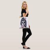 Artwork-masker maakt Gothic meisje omhoog Tote Bag (Op model)