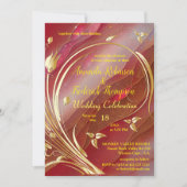 Arty abstract Gold flower Magenta 2023 kleur Kaart (Voorkant)