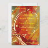 Arty abstract Gold flower Magenta 2023 kleur Uitvo Kaart (Voorkant)