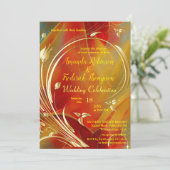 Arty abstract Gold flower Magenta 2023 kleur Uitvo Kaart (Staand voorkant)