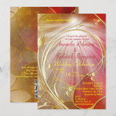 Arty abstract Gold flower Magenta 2023 kleur Uitvo Kaart (Voorkant / Achterkant)