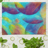Arty Abstracte Keukendoek met Strand Bubbles Theedoek (Gevouwen)