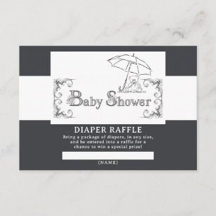 Arty Baby Shower Luiers Raffle Informatiekaartje