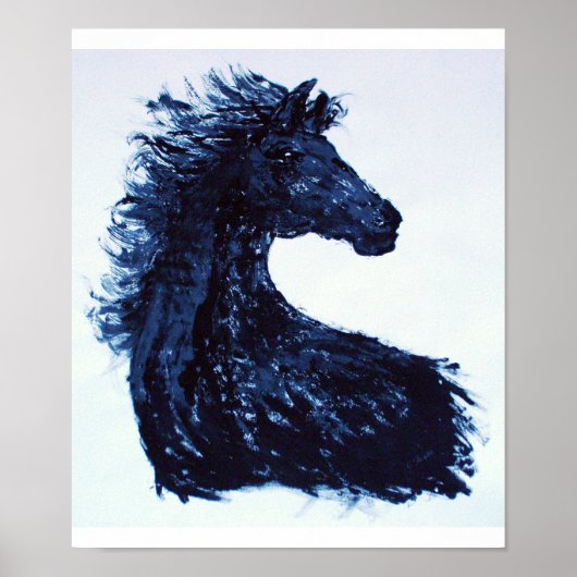 Arty Black Horse Poster (Voorkant)