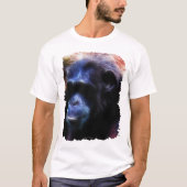 Arty Blue Chimpansee Portret T-shirt (Voorkant)