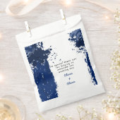 Arty Blue Splatter - Wedding Favor Bag Bedankzakje (Geknipt)