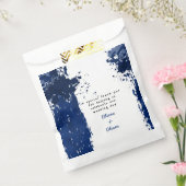Arty Blue Splatter - Wedding Favor Bag Bedankzakje (Gezegeld)