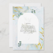 Arty Botanical Greenery Gold Wedding Invitation (Achterkant)