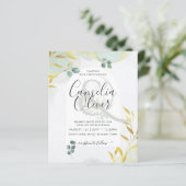Arty Botanical Greenery Gold Wedding Invitation (Staand voorkant)