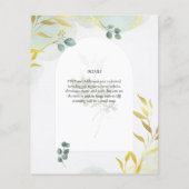 Arty Botanical Greenery Gold Wedding Invitation Flyer (Achterkant)