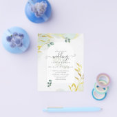 Arty Botanical Greenery Gold Wedding Invitation Flyer (Enkel)