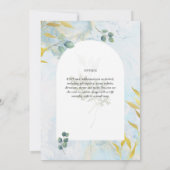 Arty Botanische Groene Goud Huwelijksuitnodiging Kaart (Achterkant)