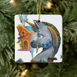 Arty bouwt een Birdhouse Holiday Ornament
