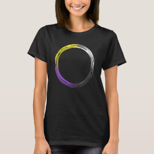 Arty Cirkel subtiel Nonbinary vlag Enby Pride Tran T-shirt