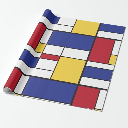 Arty Colorful Rectangs Verpakkingspapier Cadeaupapier (Uitgerold)
