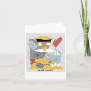 Arty cook/bakker note Card Kaart