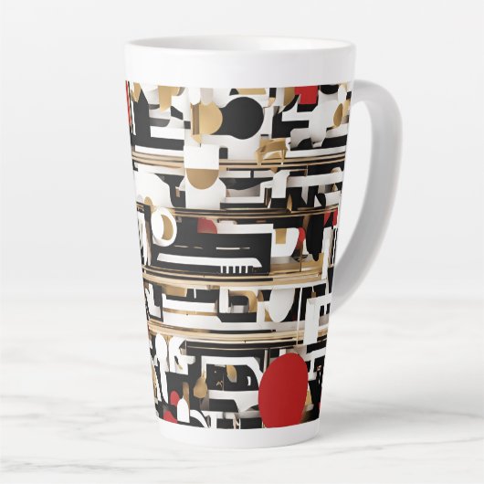 Arty Designer groot Latte Mok (Rechterhoek)
