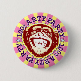 Arty Farty 100% Funny Monkey Badge Ronde Button 5,7 Cm