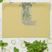 Arty Gelukkige Kleurrijke Wildflower +Custom Naam Theedoek (Gevouwen)