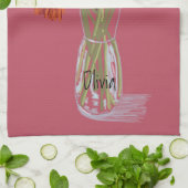 Arty Gerbera Kleurrijke Bloem +Custom Naam Theedoek (Gevouwen)