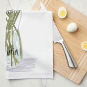 Arty Gerbera Kleurrijke Bloem +Custom Naam Theedoek (Quarter Fold)