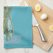 Arty Gerbera Kleurrijke Bloem +Custom Naam Theedoek (Quarter Fold)