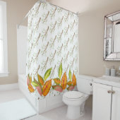 Arty herfst op een douchegordijn (In situ)