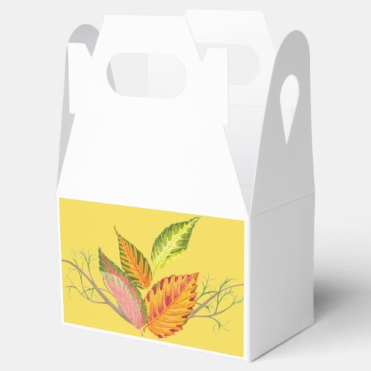 Arty herfst op een gunst box bedankdoosjes (Geopend)