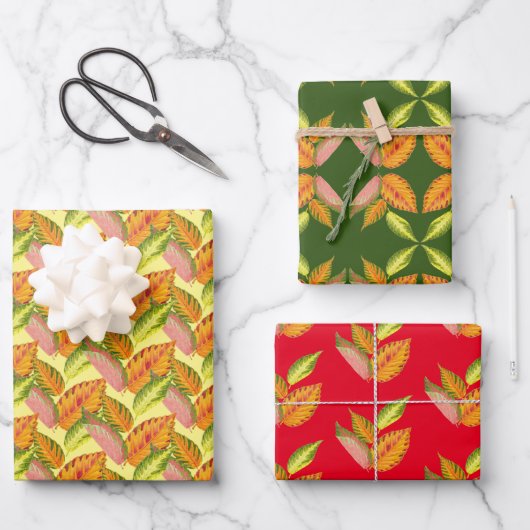 Arty herfst op een wikkelpapierset inpakpapier vel (Voorkant)