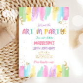 Arty in Party Brushes Craft Painting Girl Birthday Kaart