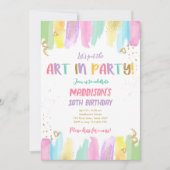 Arty in Party Brushes Craft Painting Girl Birthday Kaart (Voorkant)