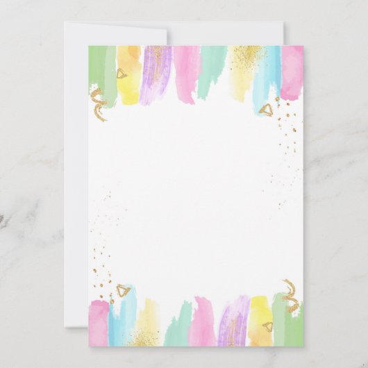 Arty in Party Brushes Craft Painting Girl Birthday Kaart (Achterkant)