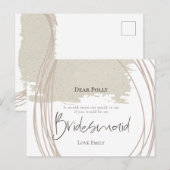 Arty Lines Abstract Vorm bruidsmeisje verzoek Briefkaart (Voorkant / Achterkant)