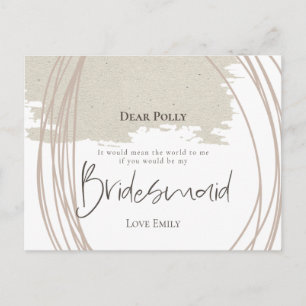 Arty Lines Abstract Vorm bruidsmeisje verzoek Briefkaart