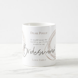 Arty Modern Lines Bruidsmeisje aanvraag Koffiemok