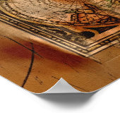 Arty Old Wereldkaart Poster (Hoek)