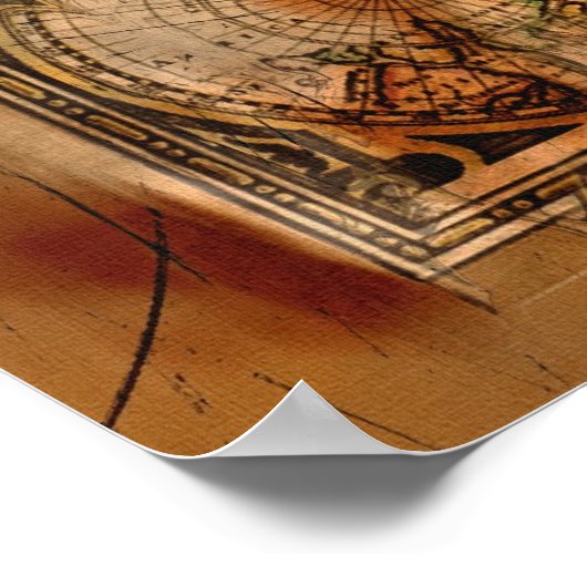 Arty Old Wereldkaart Poster (Hoek)