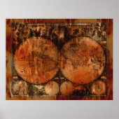 Arty Old Wereldkaart Poster (Voorkant)