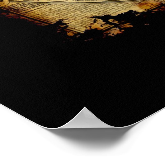 Arty  Old Wereldkaart Poster (Hoek)