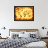 Arty Oude Wereldkaart Canvas Print (Insitu (Slaapkamer))