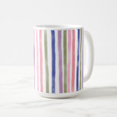  Arty Paint Wavy Lines Kleurrijke Pattern&Name Koffiemok (Voorkant rechts)
