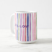  Arty Paint Wavy Lines Kleurrijke Pattern&Name Koffiemok (Voorkant links)