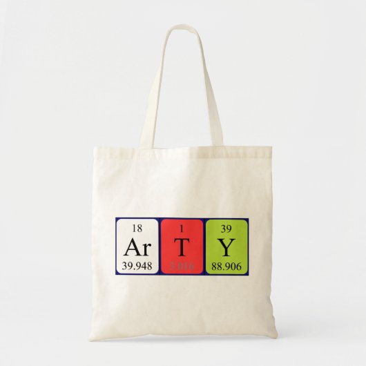 Arty Periodic Table Name canvas tas (Voorkant)