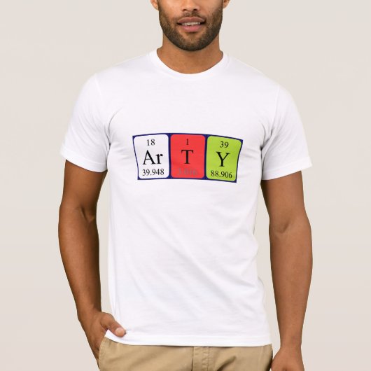 Arty periodiek table name shirt (Voorkant)