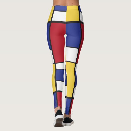Arty Piet Mondrian Colorful Leggings (Achterkant)