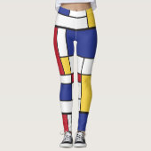 Arty Piet Mondrian Colorful Leggings (Voorkant)