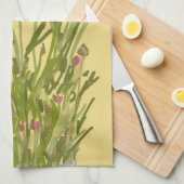 Arty Ranunculus Kleurrijke Bloem +Custom Naam Theedoek (Quarter Fold)