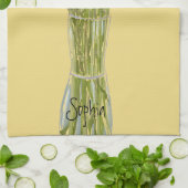 Arty Ranunculus Kleurrijke Bloem +Custom Naam Theedoek (Gevouwen)